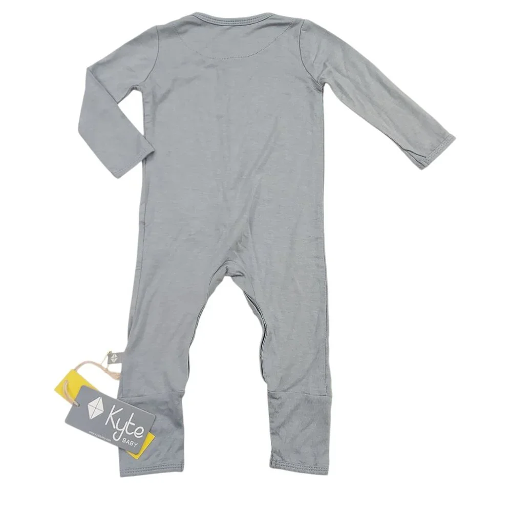 Kyte Baby Romper Pajama 6/12 Months Gray Snaps Sleepwear Soft Fabric